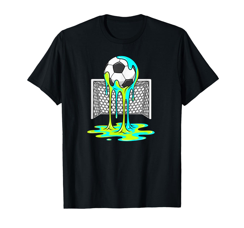 Soccer Ice Cream Drip Melting T-Shirt - Fun Novelty Design for Adults