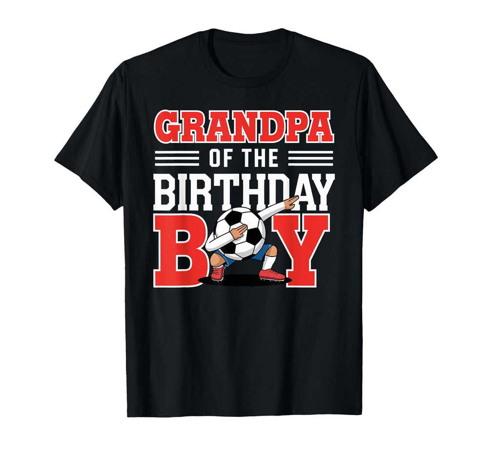 Grandpa Birthday Soccer Fun T-Shirt - Graphic Print Unisex