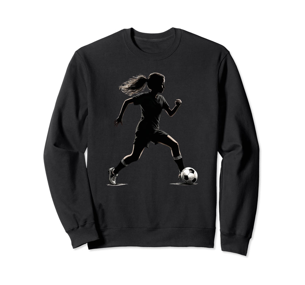 Soccer Player Silhouette Womens Sweatshirt - Streetwear Style Men Women