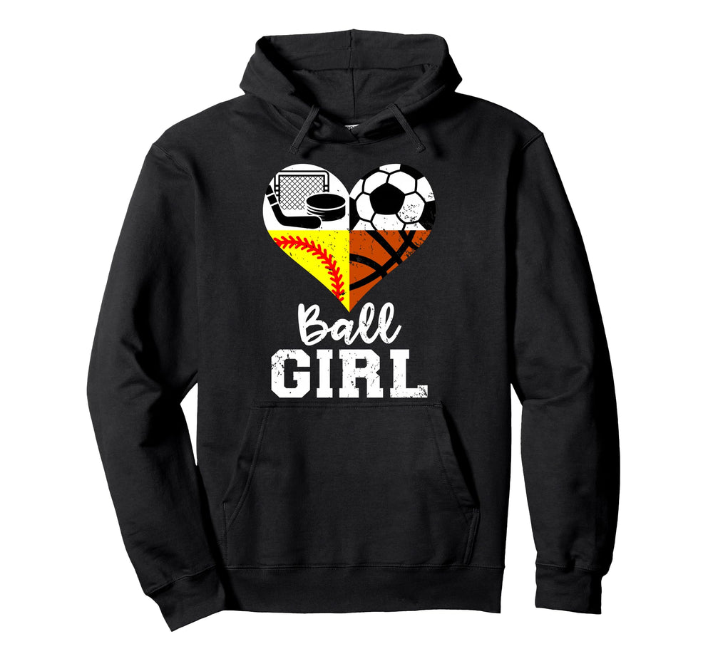 Ball Heart Soccer Softball Basketball Hoodie - Aesthetic Graphic Men Women