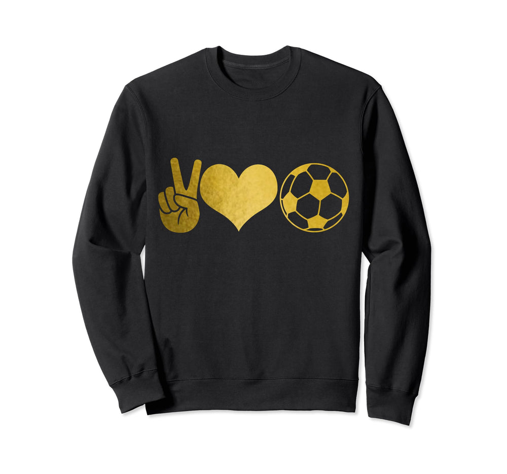 Soccer Peace Love Soccer Player Sweatshirt - Trendy Graphic Unisex