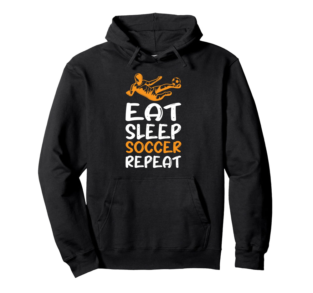 Eat Sleep Soccer Repeat Football Hoodie - Streetwear Style for Adults