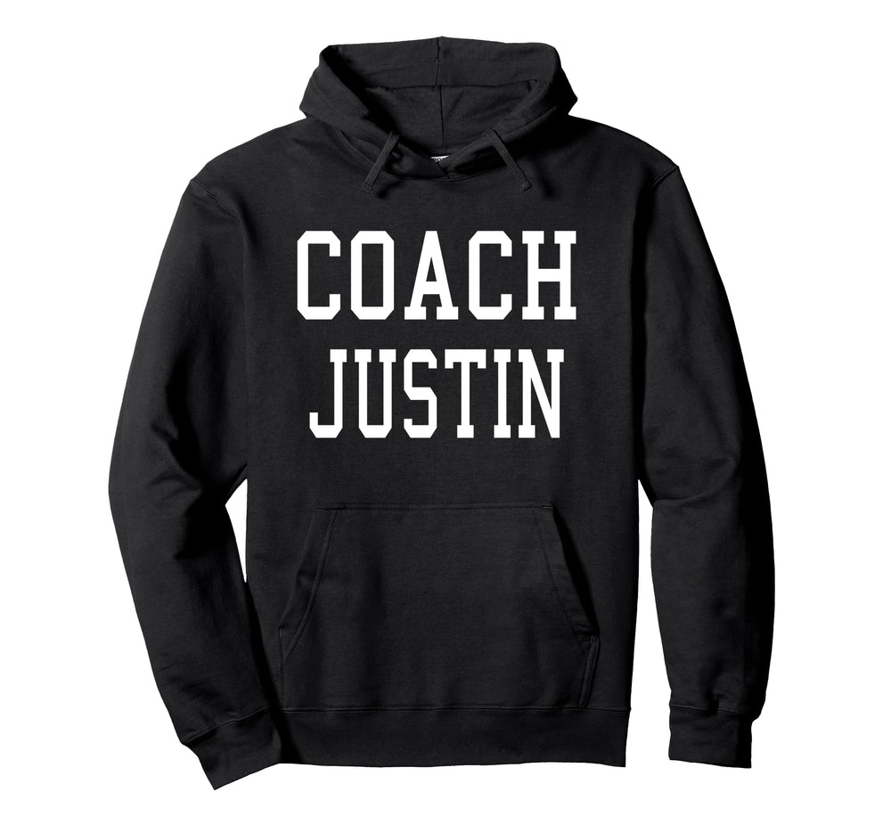 Coach Justin Custom Football Soccer Hoodie - Fun Novelty Design Men Women