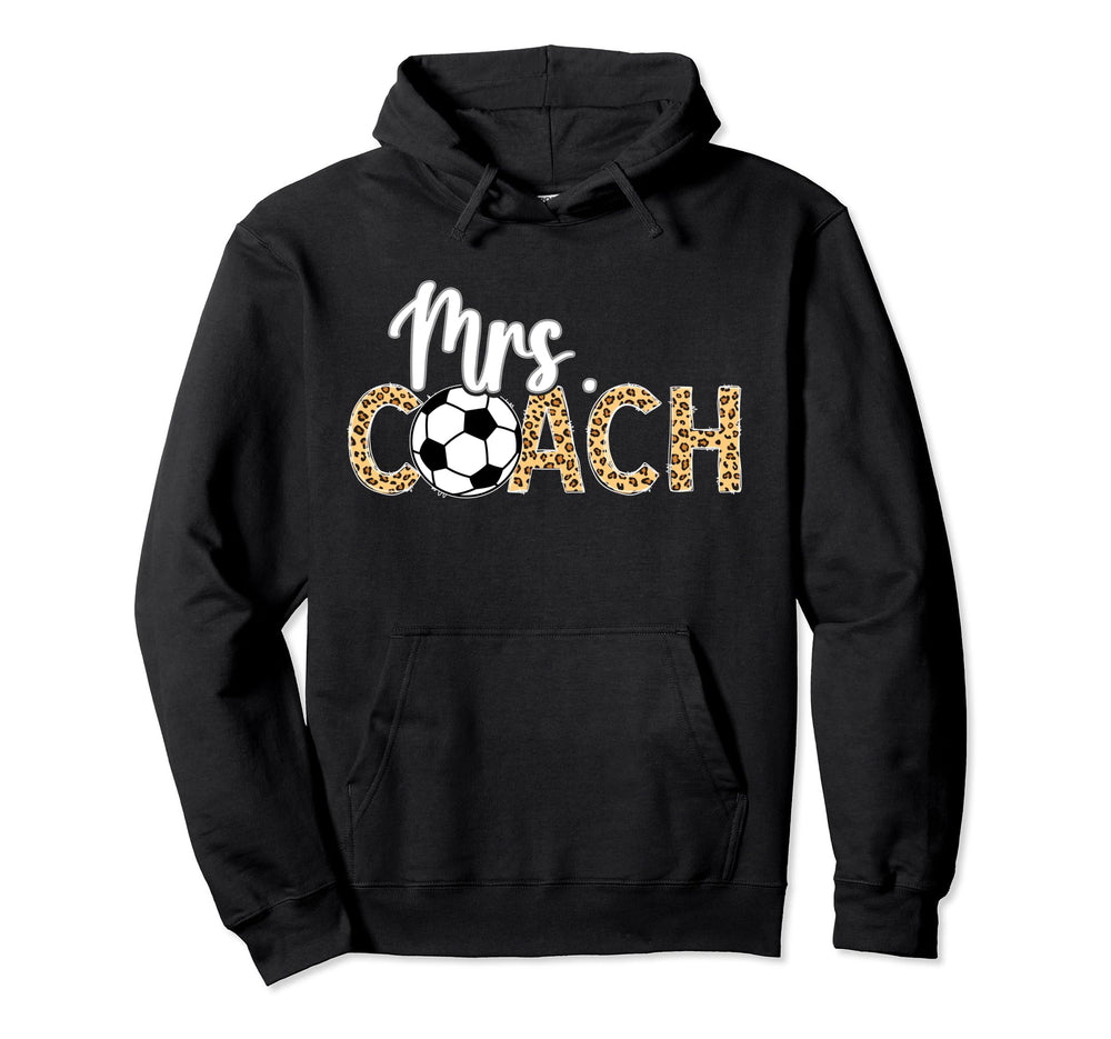 Mrs Coach Leopard Soccer Coachs Hoodie - Casual Everyday Wear for Adults