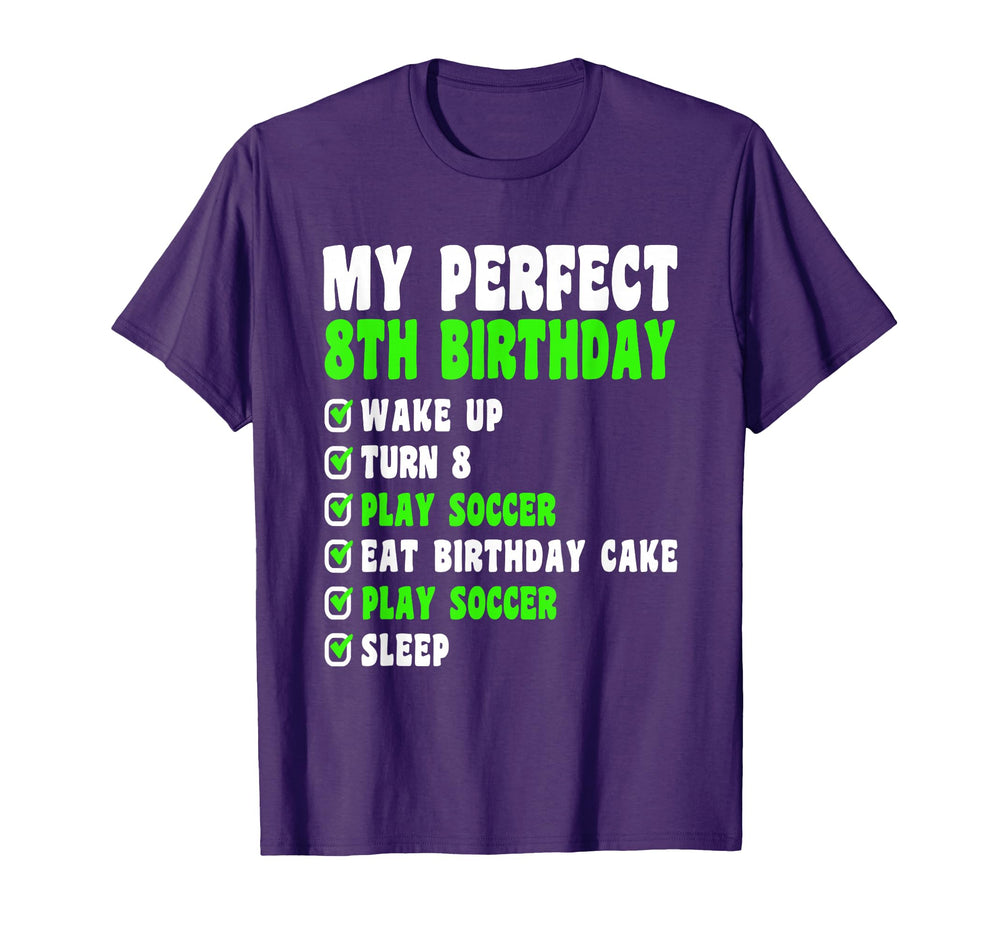 8 Year Old My 8Th Birthday Soccer 8Th T-Shirt - Graphic Print for Adults