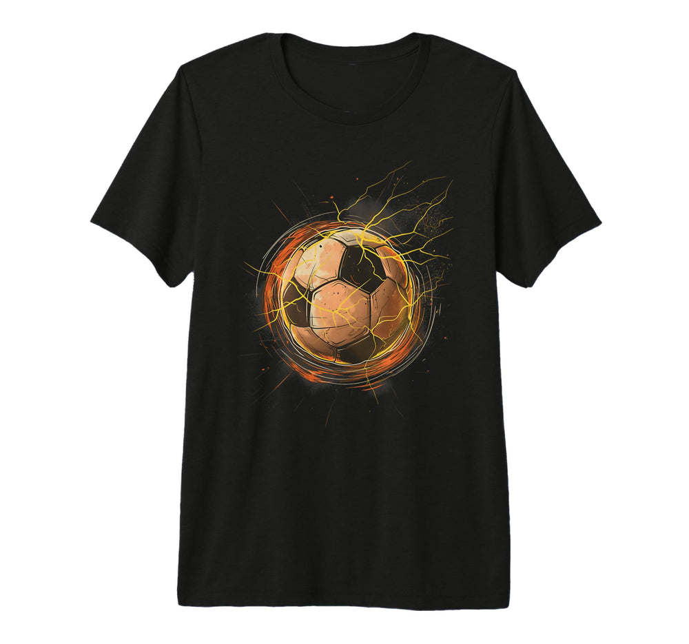 Lightning Soccer Ball Sports Futbol T-Shirt - Minimalist Print Men Women