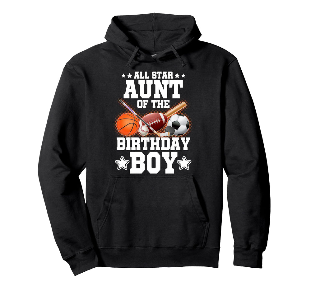 All Star Aunt Birthday Basketball Hoodie - Minimalist Print Men Women