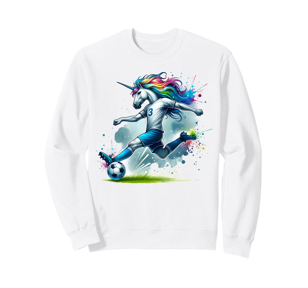 Footballer Unicorn Fans Soccer Team Sweatshirt - Unique Graphic Unisex