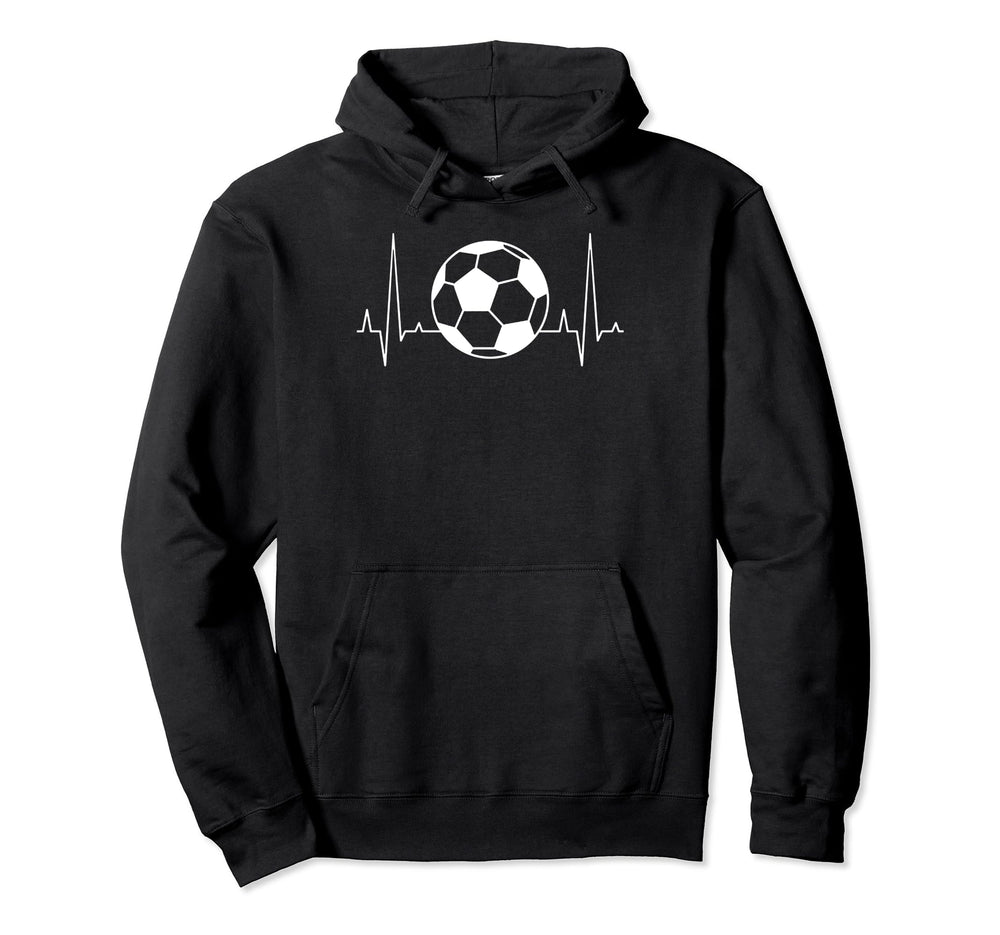 Soccer Player Lover Heartbeat Valentines Hoodie - Streetwear Style Unisex
