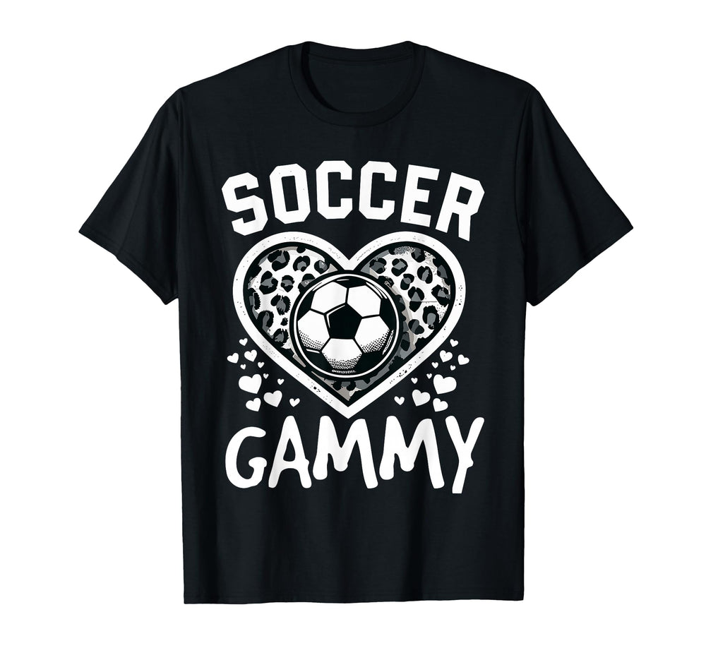 Soccer Gammy Leopard Heart Gammy T-Shirt - Fun Novelty Design for Adults