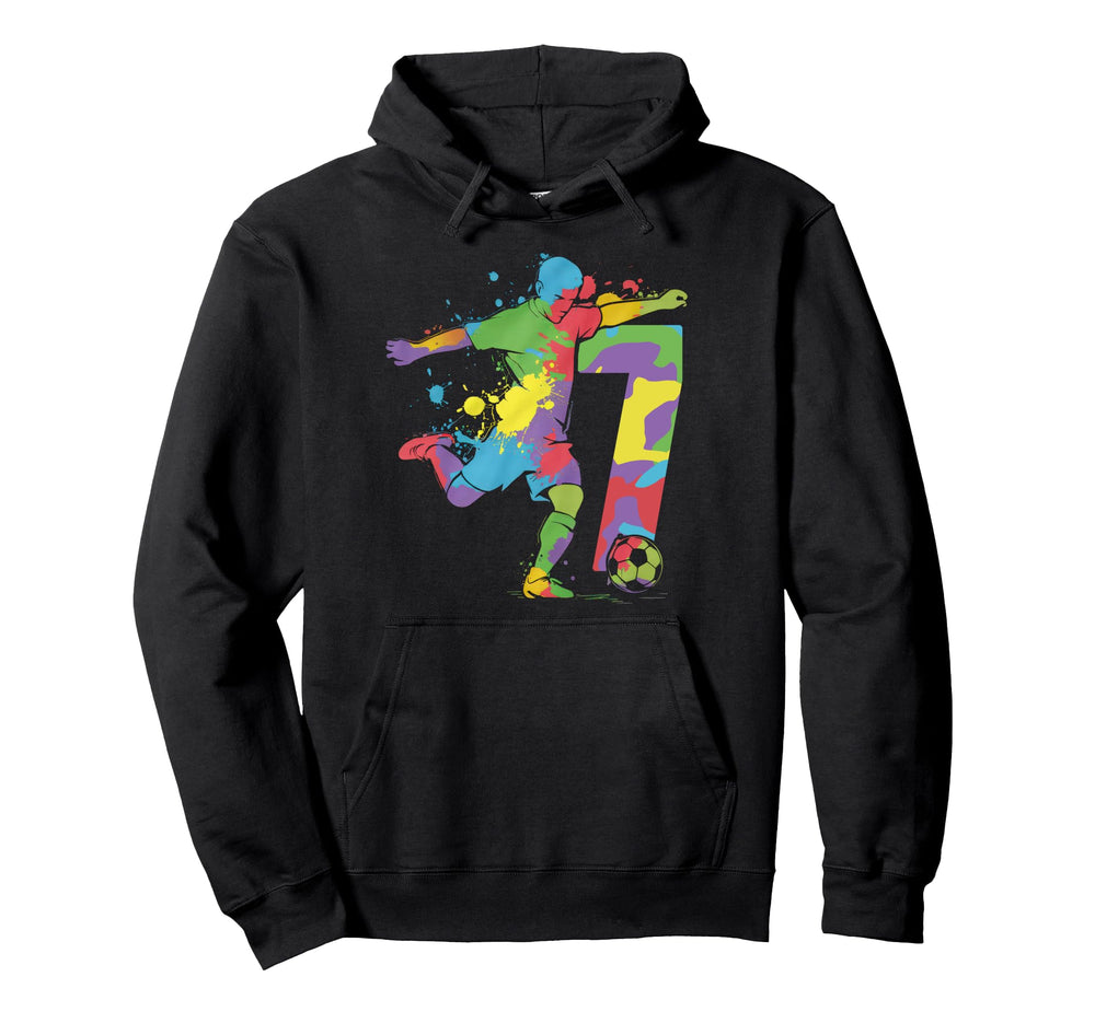 7 Soccer Birthday Gift Soccer Fan Hoodie - Fun Novelty Design Unisex