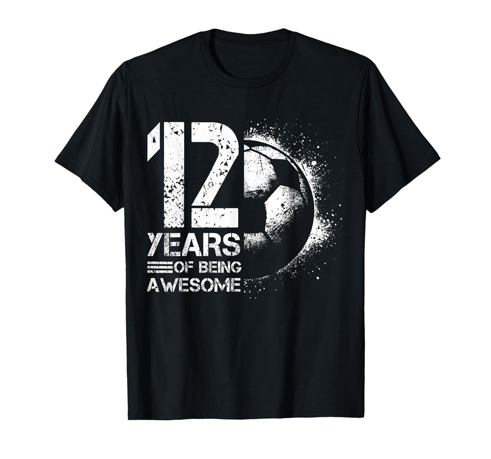 12Th Birthday Soccer Player Football 12 T-Shirt - Graphic Print for Adults