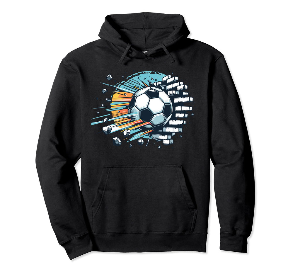 Soccer Ball Break Wall Soccer Sport Hoodie - Streetwear Style Unisex