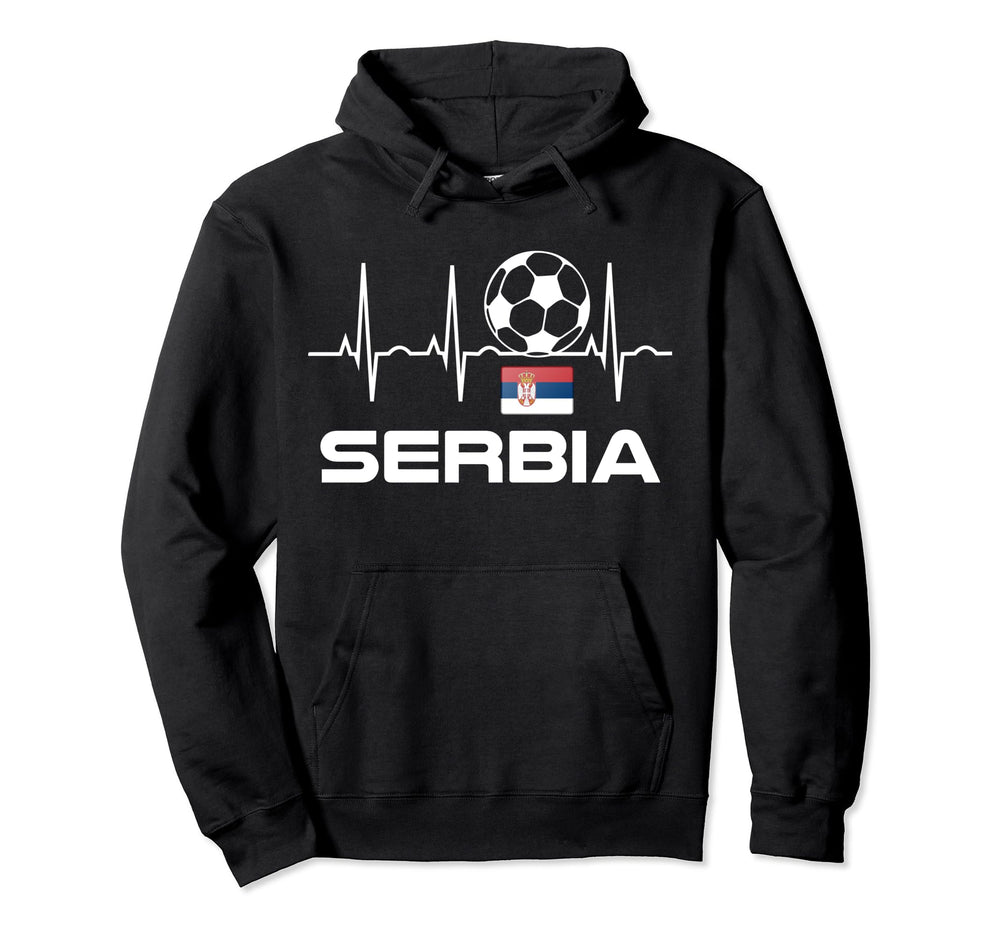 Serbia Soccer Serbian Heartbeat Sweatshirt - Minimalist Print Men Women
