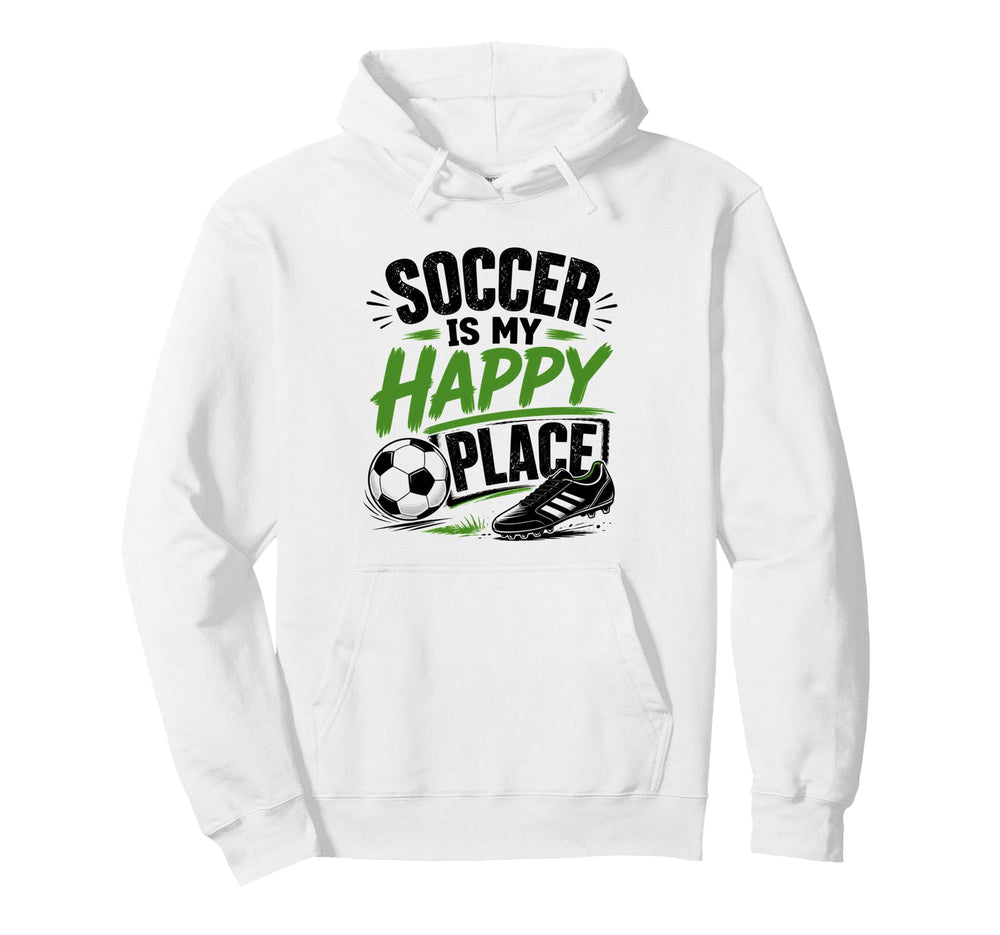 Football Collection Soccer Is My Happy Hoodie - Minimalist Print Men Women