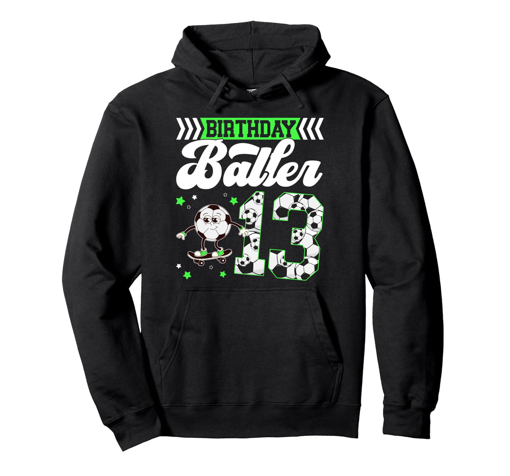 13Th Soccer Birthday Party Thirteen Year Hoodie - Streetwear Style Unisex