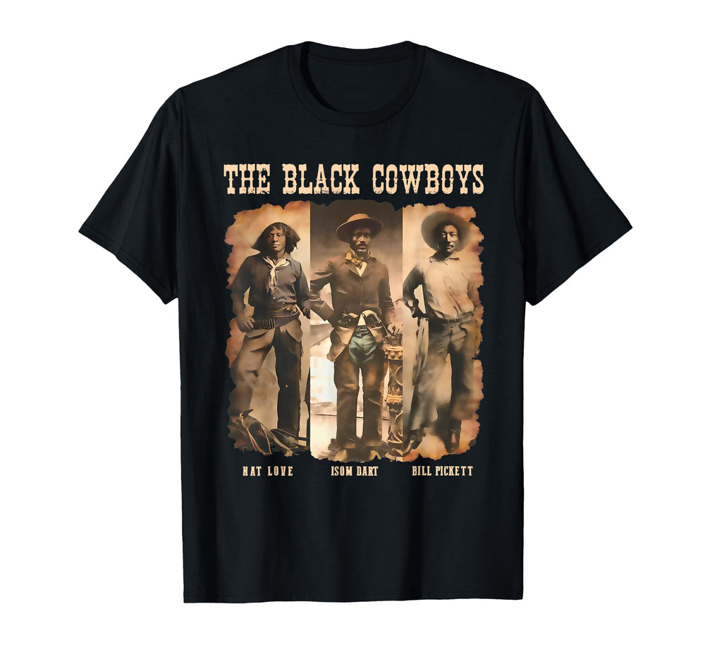 Black Cowboy Western Rodeo Melanin T-Shirt - Fun Novelty Design Men Women