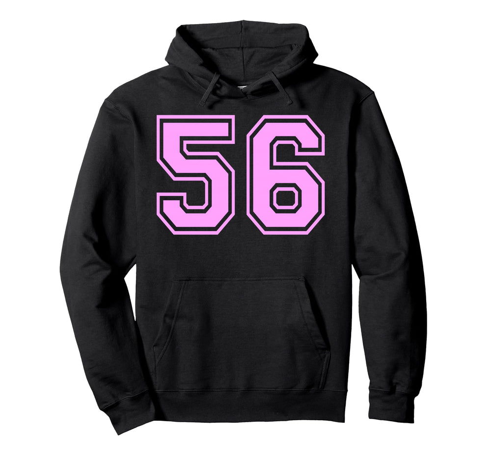 56 Number Fifty Six Sports Varsity Hoodie - Graphic Print for Adults