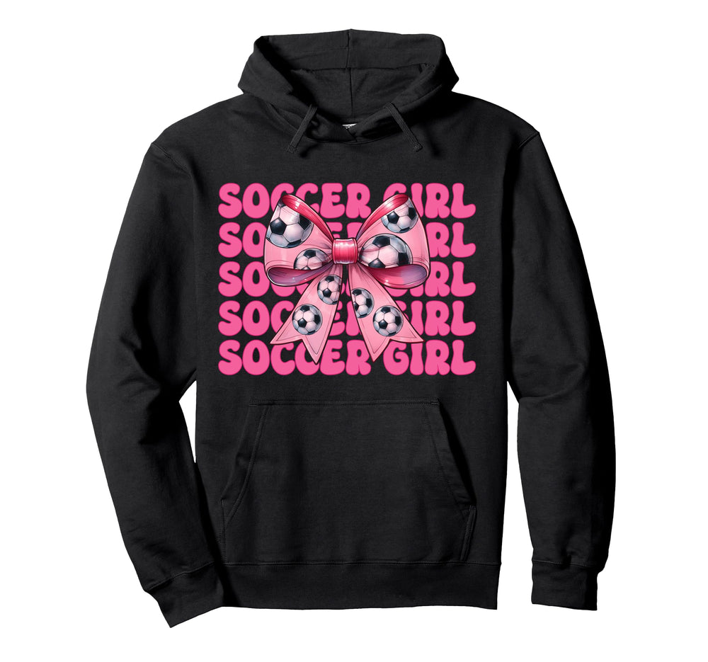 Womens Coquette Bow Ribbon Soccer Sweatshirt - Trendy Graphic Men Women