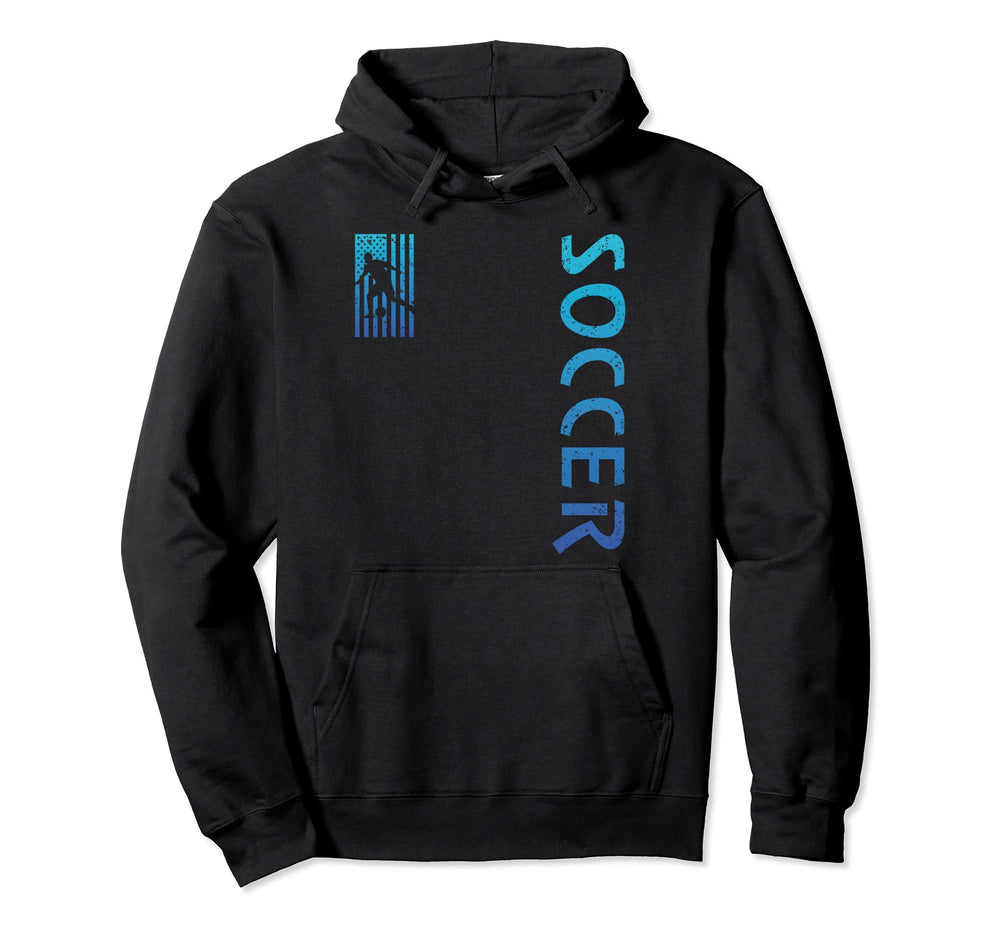 Soccer Grandson Son American Flag Soccer Hoodie - Aesthetic Graphic Unisex