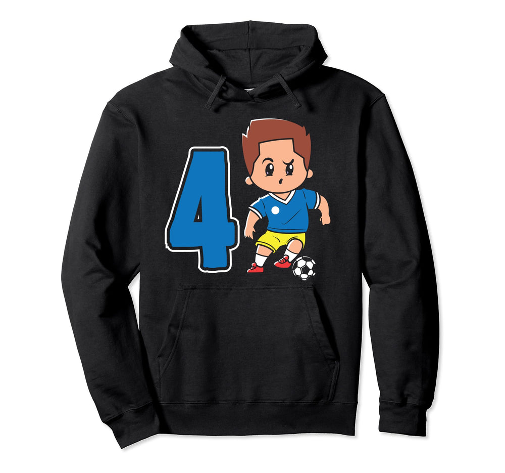 4Th Birthday 4 Years Soccer Football Hoodie - Streetwear Style Men Women