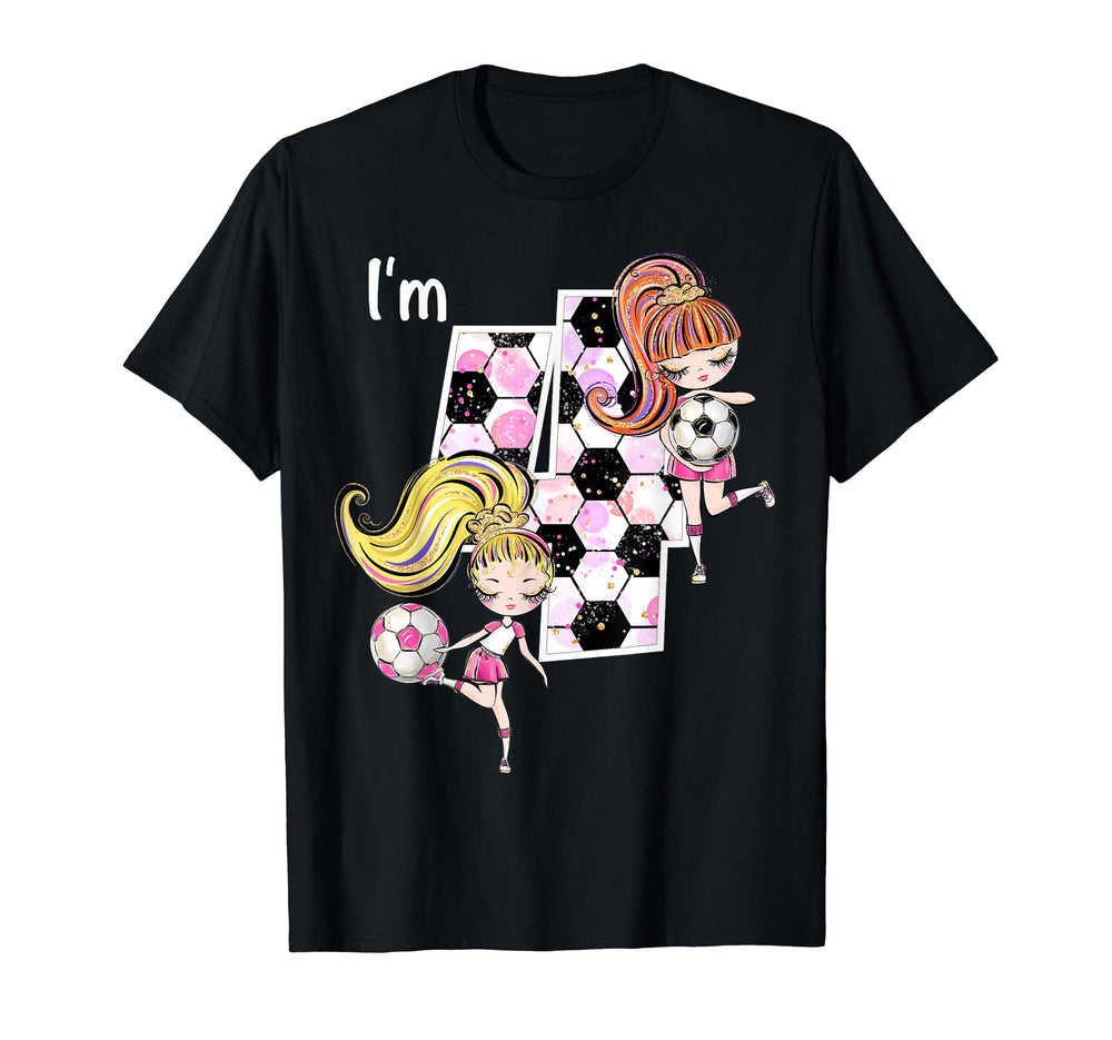 Soccer 4Th Birthday Party 4 Year T-Shirt - Fun Novelty Design Men Women