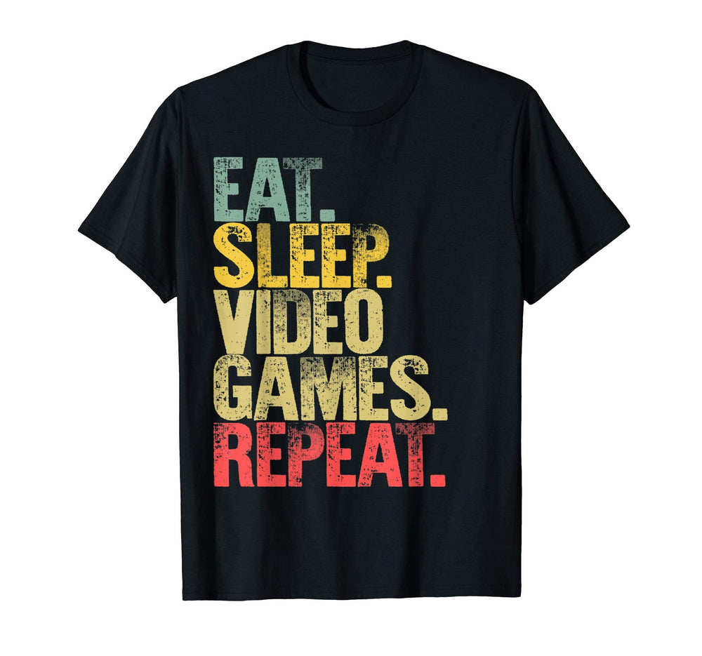 Eat Sleep Repeat Eat Sleep Video T-Shirt - Custom Art Print Men Women