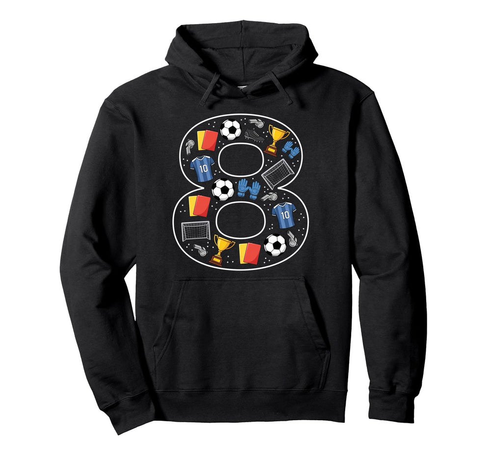 8Th Birthday 8 Year Old Football Hoodie - Minimalist Print for Adults