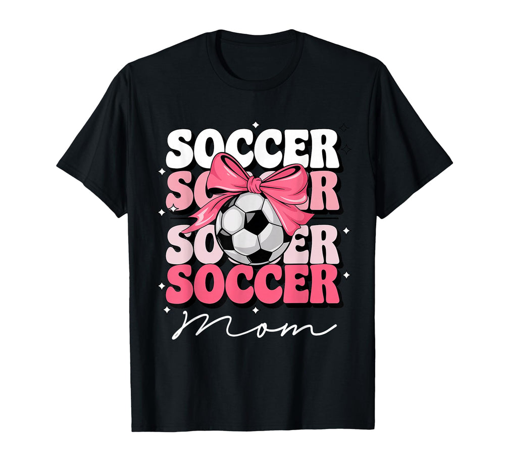 Groovy Soccer Mom Mother Coquette Bow T-Shirt - Minimalist Print Men Women