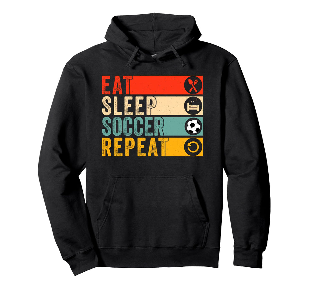 Soccer Lover Soccer Player Eat Sleep Hoodie - Minimalist Print Unisex