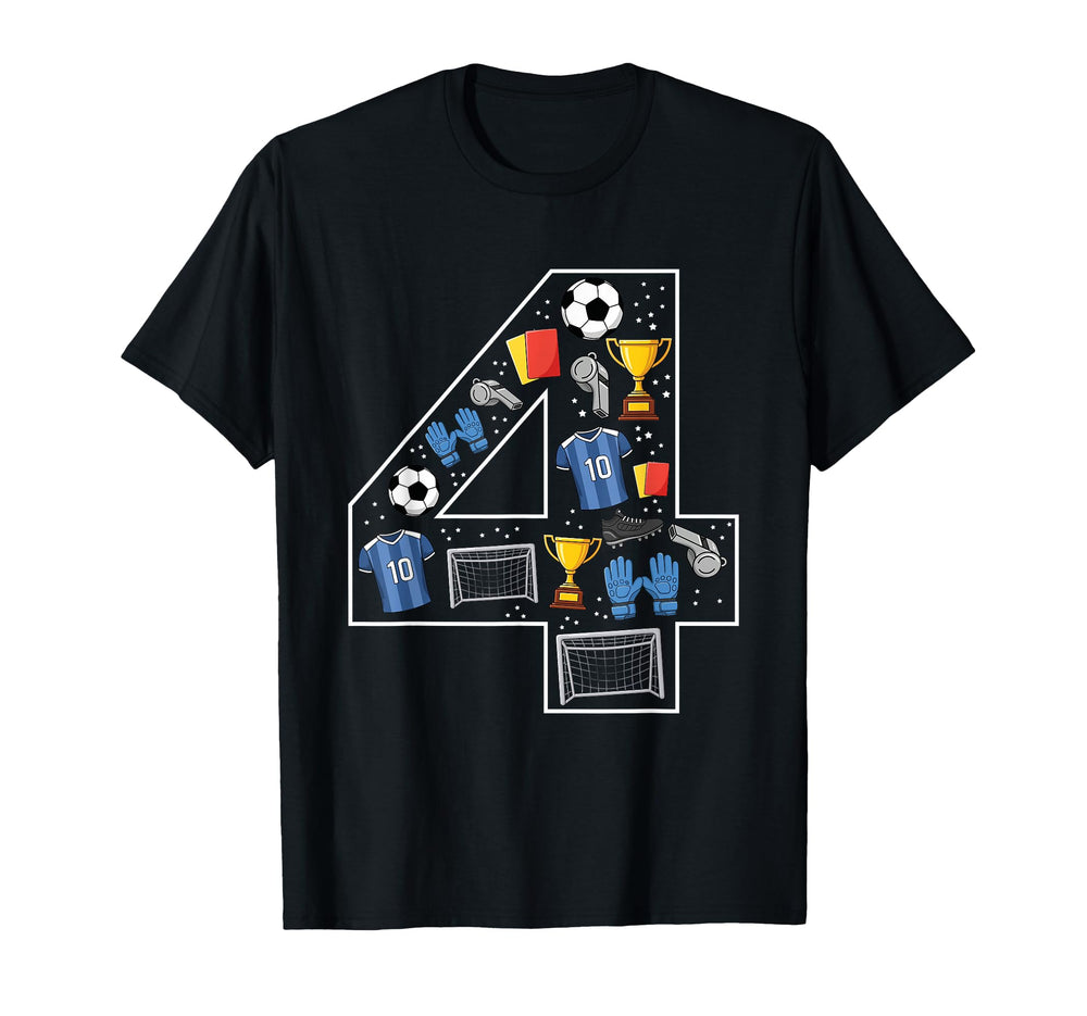 4Th Birthday 4 Year Old Football T-Shirt - Aesthetic Graphic for Adults