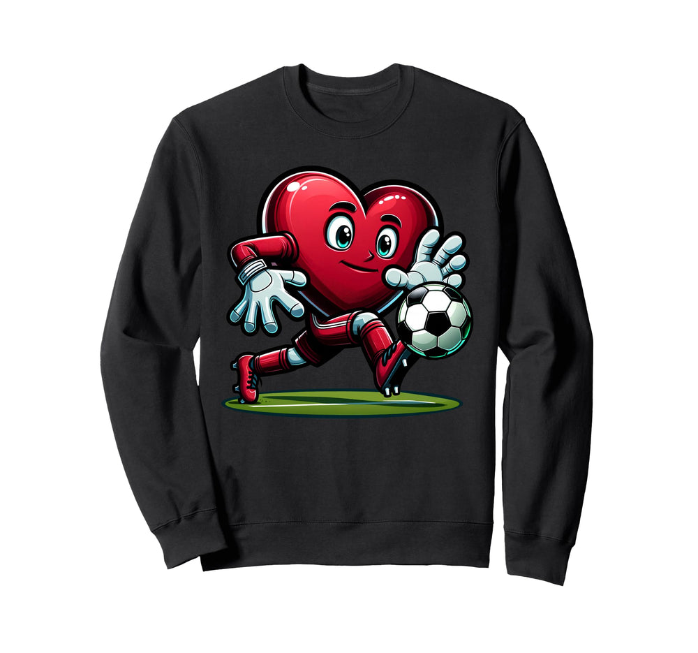 Valentines Day Heart Soccer Goalie Sweatshirt - Trendy Graphic Unisex