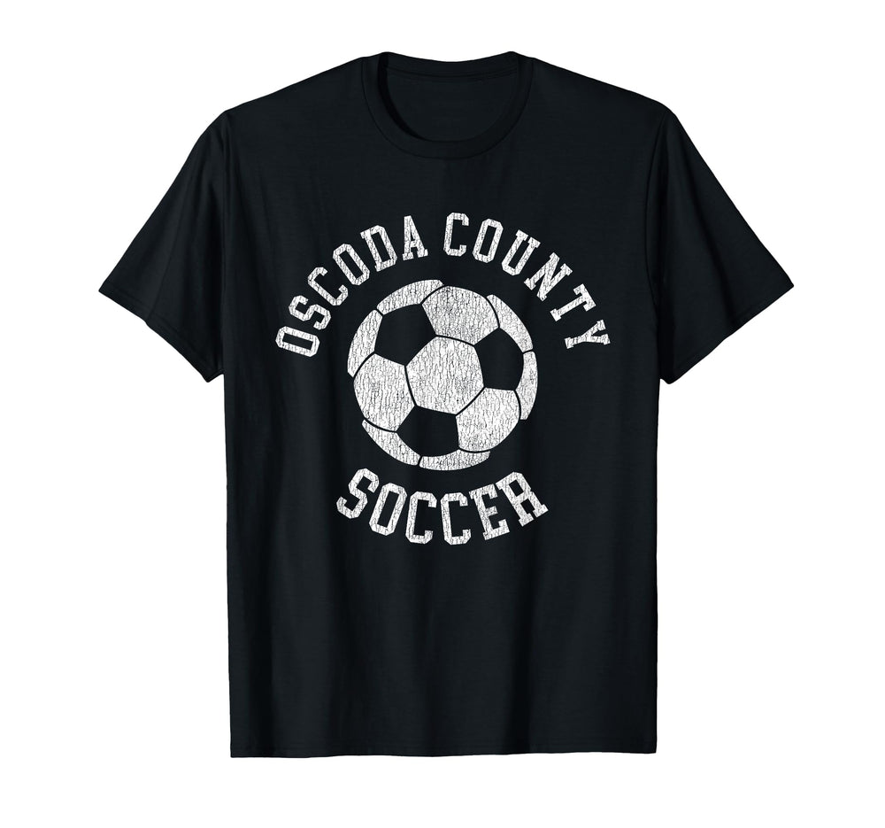 Oscoda County Soccer Distressed 90S T-Shirt - Graphic Print Men Women
