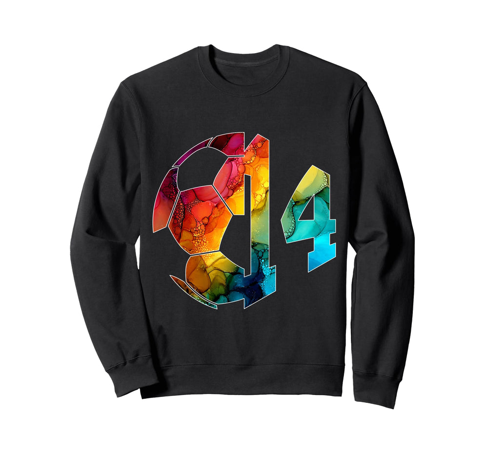 Number 14 Years Soccer 14Th Sweatshirt - Casual Everyday Wear Unisex