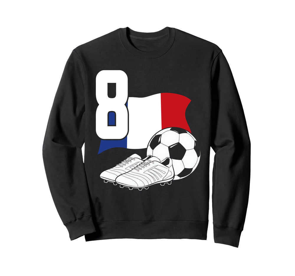 8 Soccer Birthday Gift Soccer Fan Sweatshirt - Minimalist Print for Adults