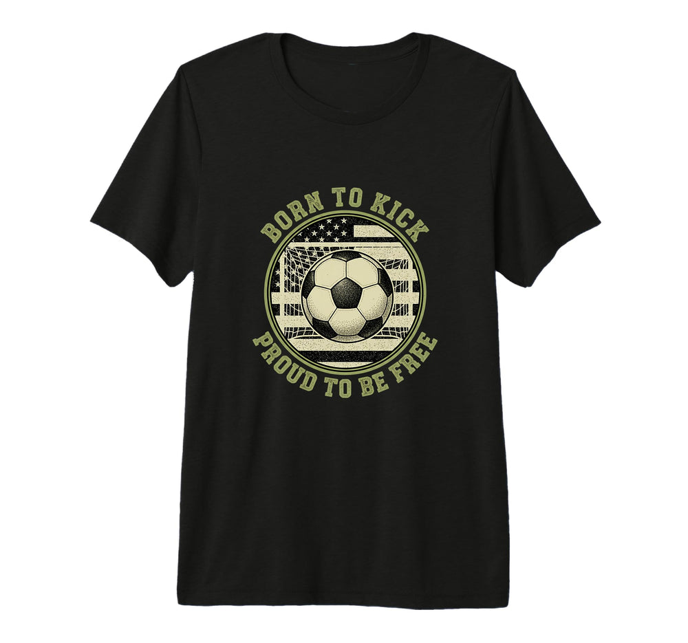 Usa Born To Play Soccer Proud To Be T-Shirt - Aesthetic Graphic Men Women