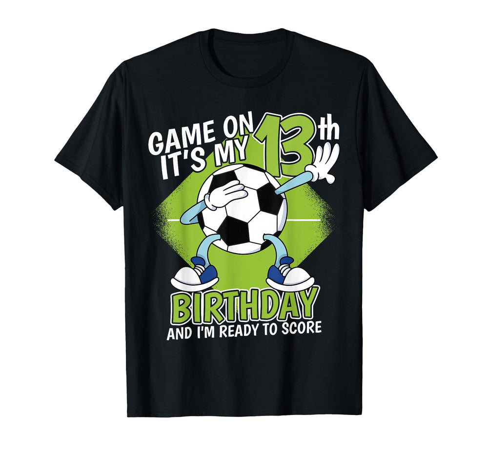 13 Year Old Soccer Player 13Th Birthday T-Shirt - Minimalist Print Unisex