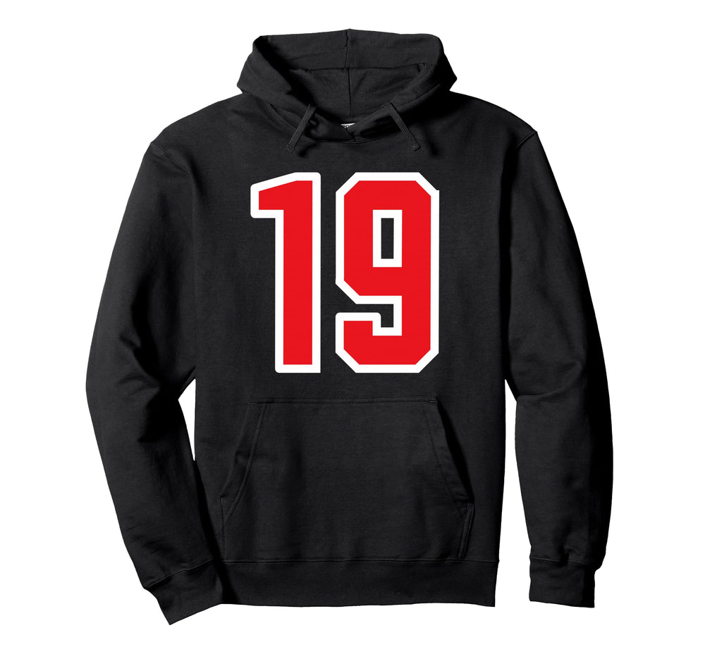White Red Sport Team Number 19 Hoodie - Streetwear Style Men Women