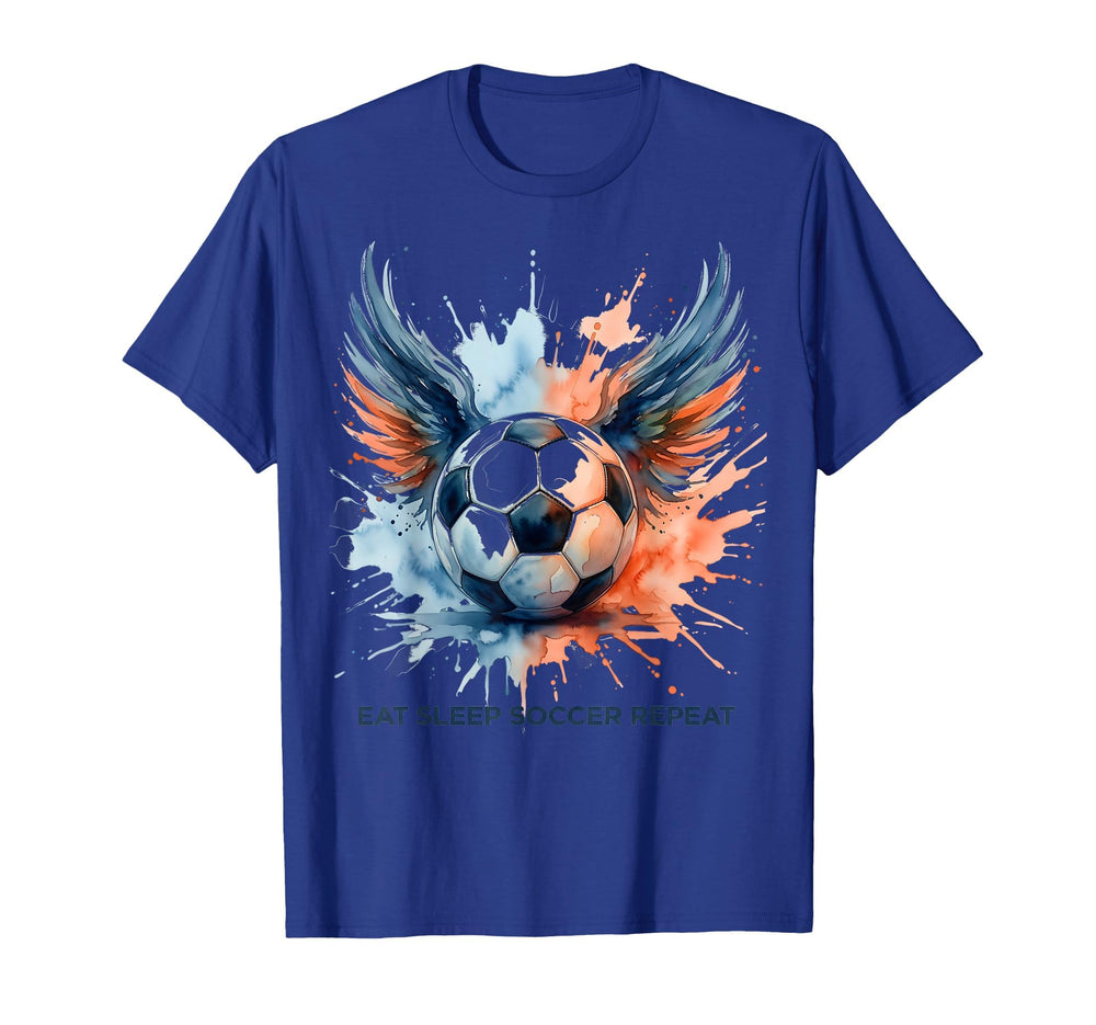 Eat Sleep Soccer Repeat Footballer T-Shirt - Graphic Print for Adults