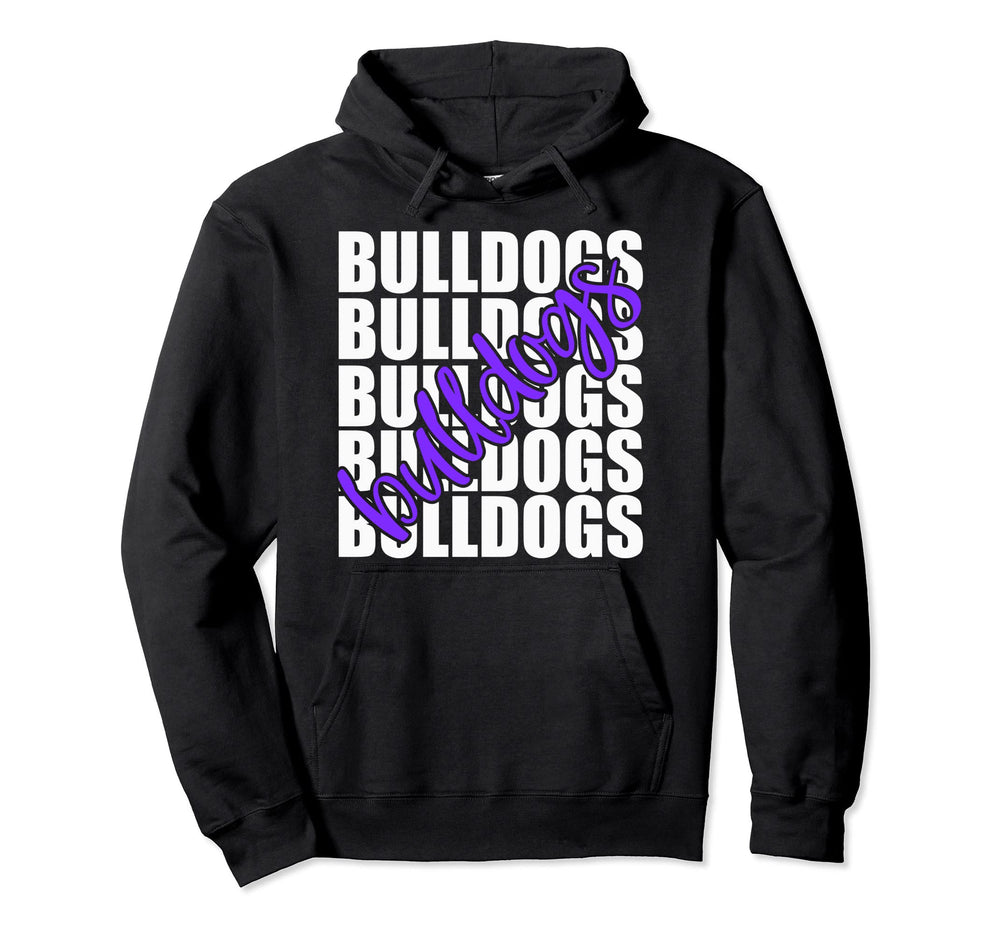 Bulldogs Purple School Sports Fan Team Hoodie - Custom Art Print Unisex