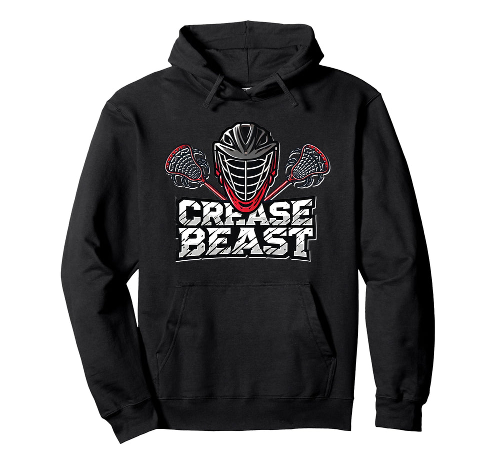 Lacrosse Goalie Crease Beast Funny Lax Hoodie - Trendy Graphic Unisex