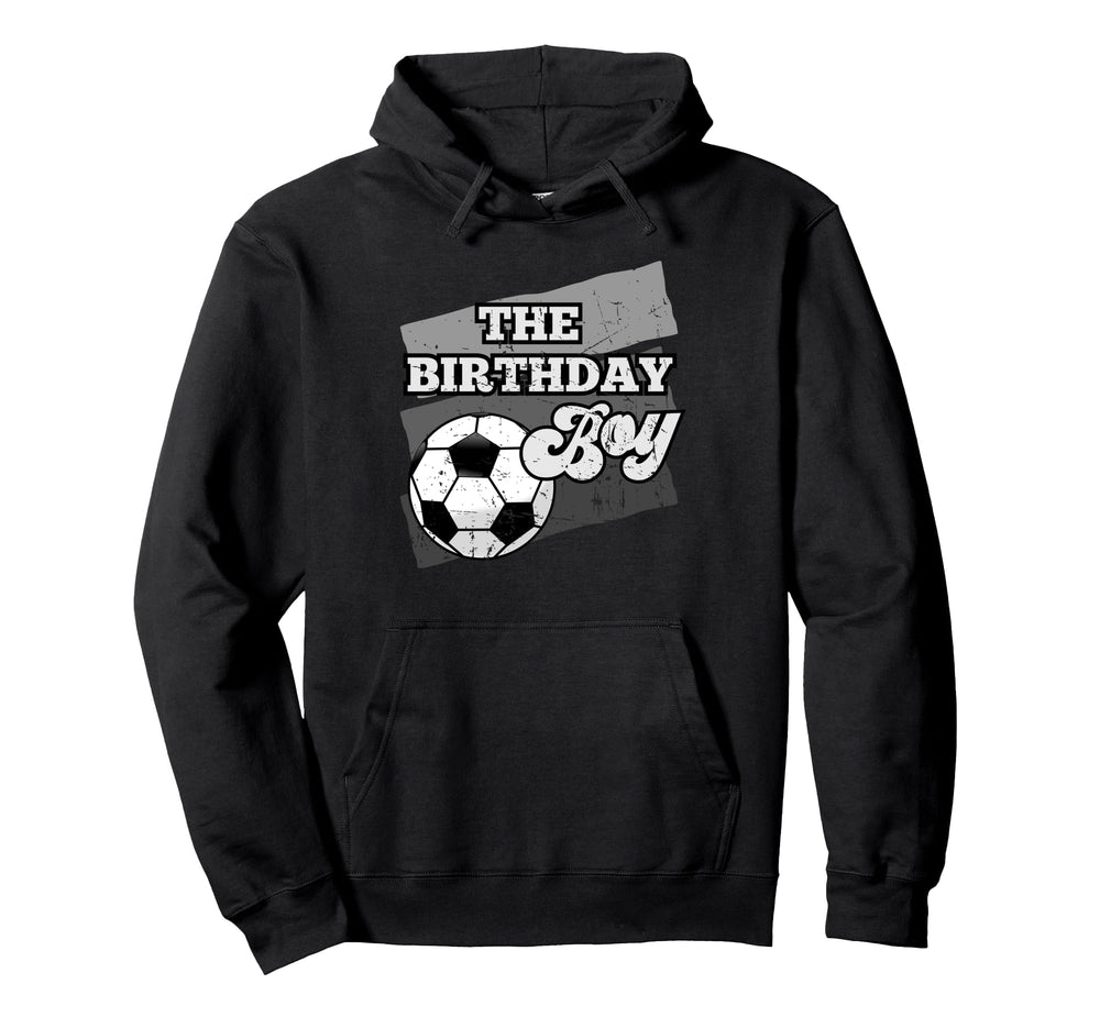 Birthday Soccer Grunge Theme Hoodie - Novelty Apparel Unisex