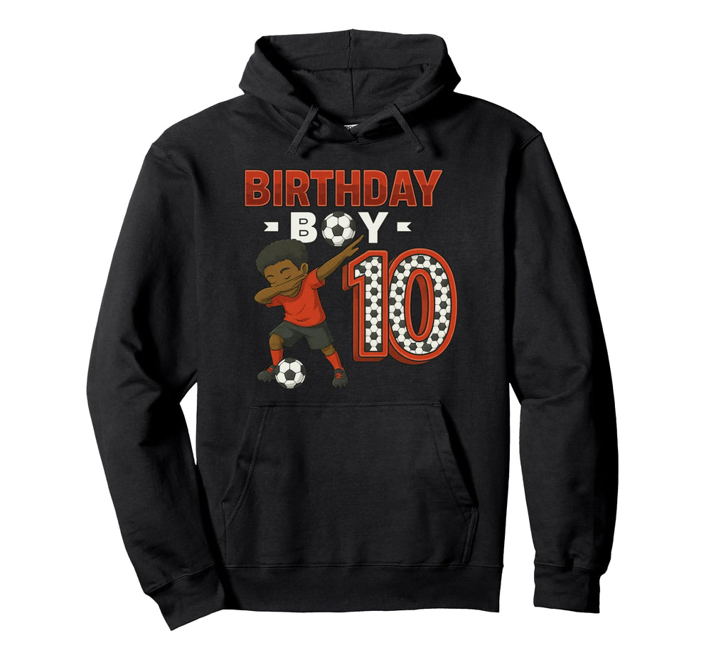 Dabbing 10 Year Old Soccer Player Hoodie - Minimalist Print for Adults