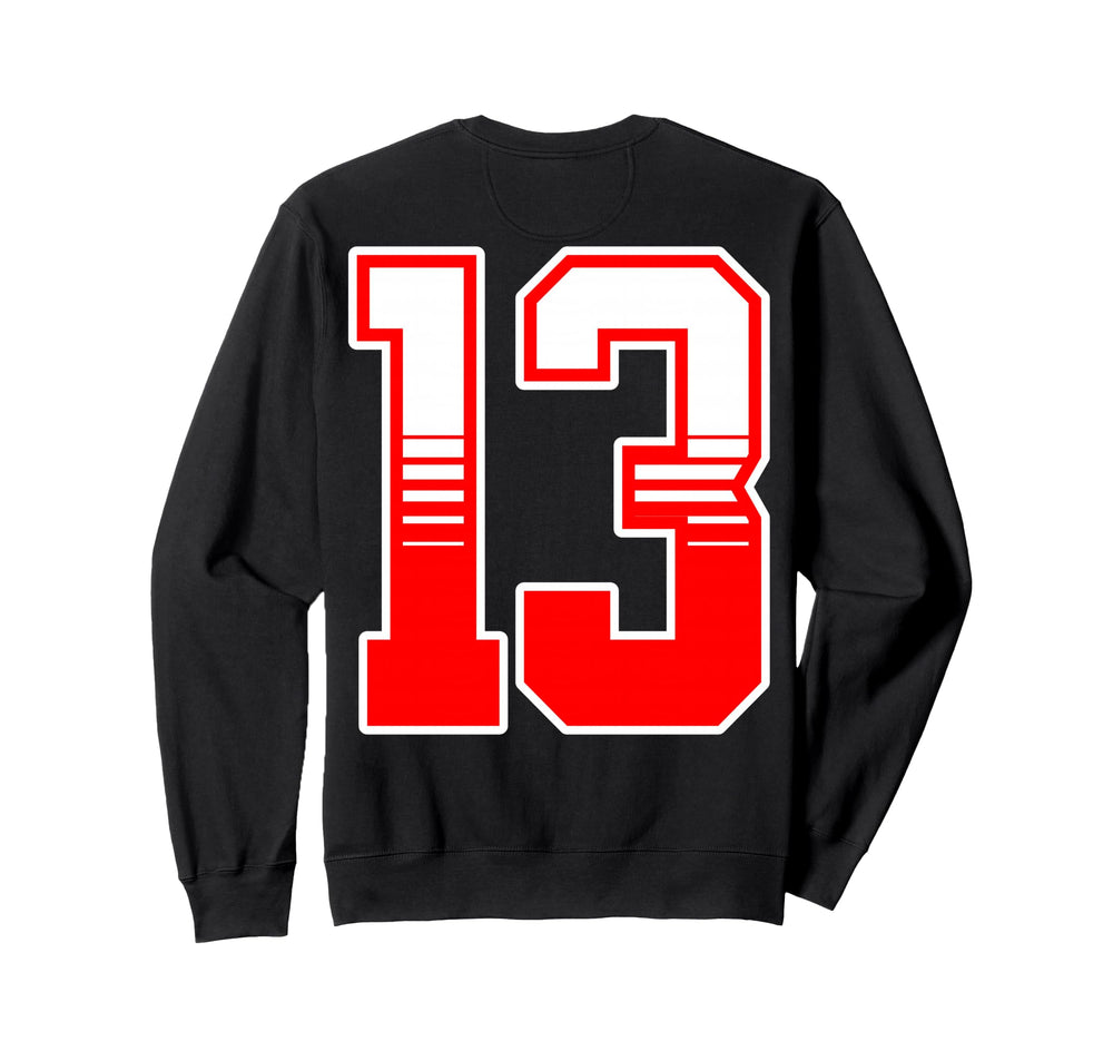 White Red Sport Team Number 13 Sweatshirt - Custom Art Print Men Women
