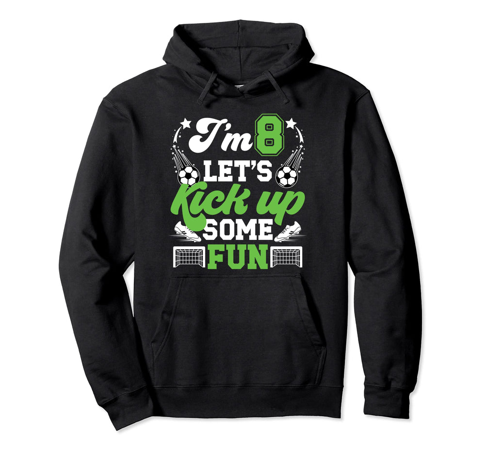 8Th Birthday Soccer Eight Year Old Hoodie - Streetwear Style for Adults