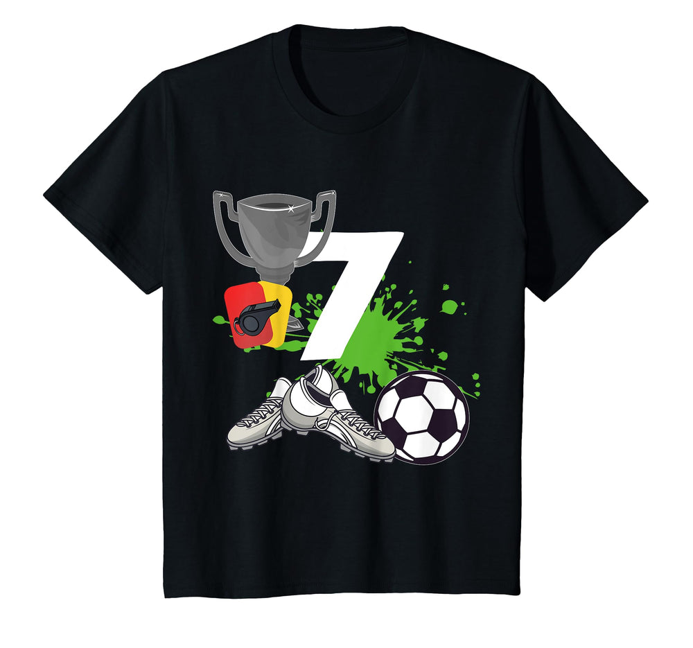 7Th Birthday 7 Years Soccer Footballer T-Shirt - Novelty Apparel Men Women