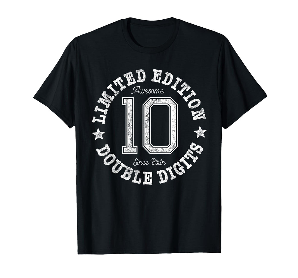 10 Double Digits 10Th Birthday 10 Year T-Shirt - Unique Graphic Men Women