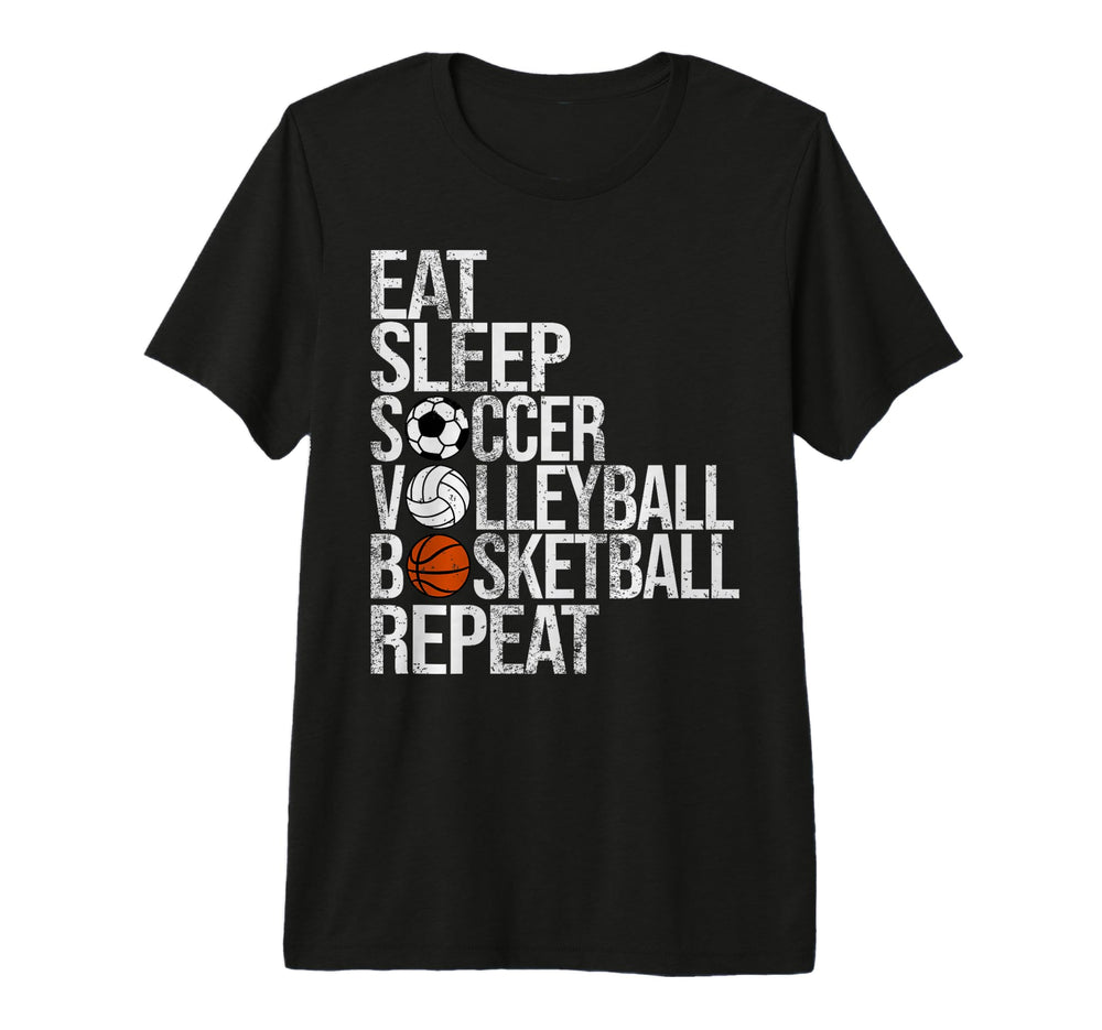 Eat Sleep Soccer Volleyball T-Shirt - Custom Art Print Men Women