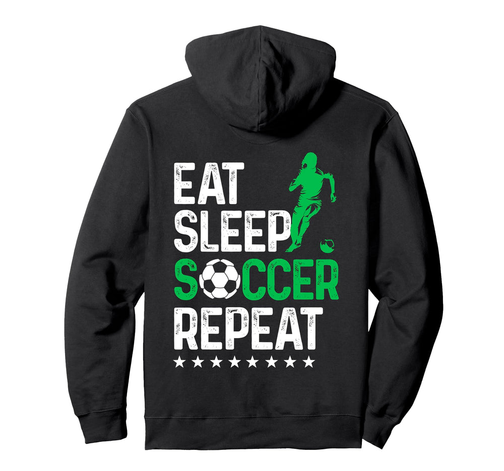 Eat Sleep Soccer Repeat Sport Player Hoodie - Minimalist Print Unisex