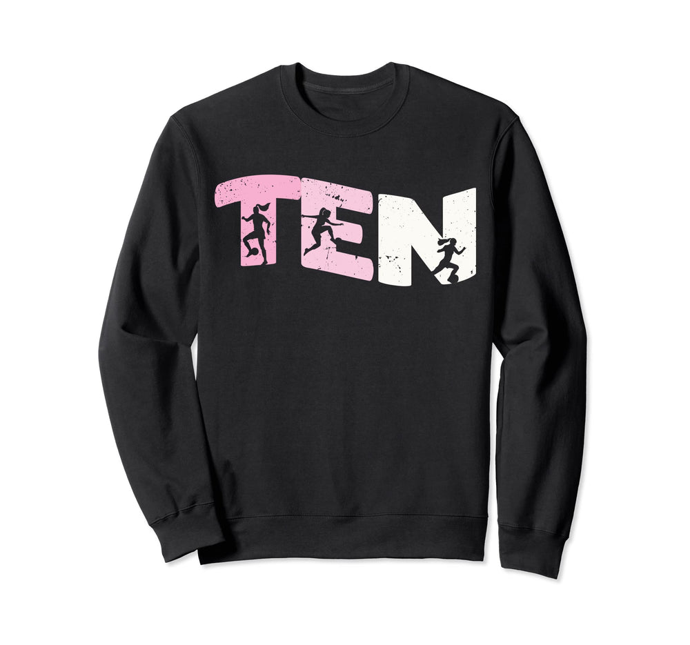10 Year Old Soccer Birthday 10Th Sweatshirt - Minimalist Print for Adults
